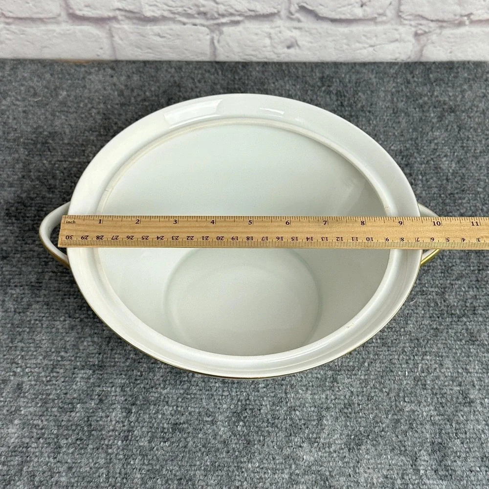 Johann Seltmann Vohenstrauß Bavaria Porcelain Serving Soup Bowl Lid Gold MCM